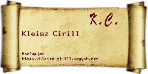 Kleisz Cirill névjegykártya